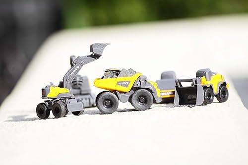 Miniatura 2 de Dickie Toys Volvo Micro Builders - Juego de 3 juguetes para construcción, excavadora, juego de 3 vehículos de construcción, 2 diseños diferentes,