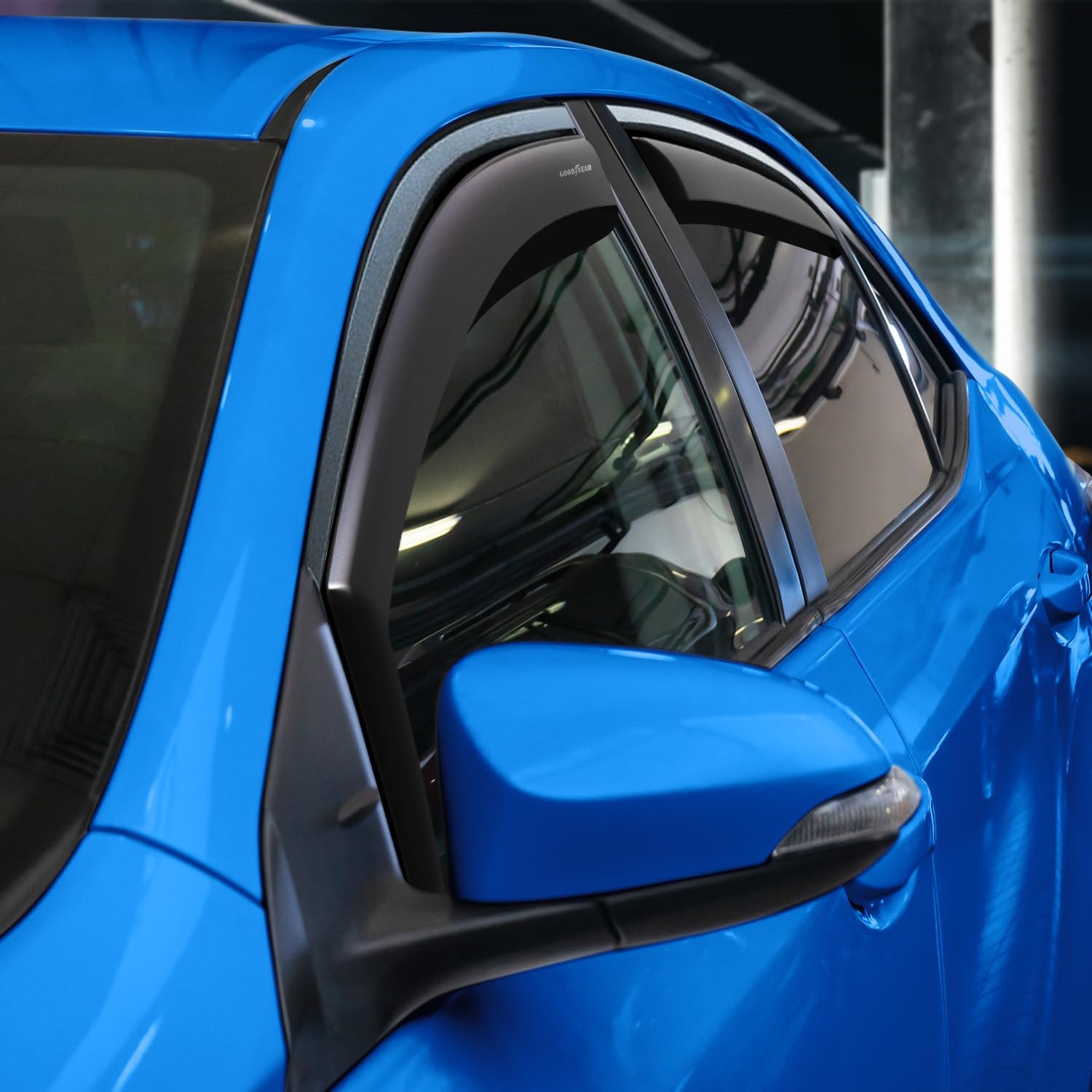 Goodyear Shatterproof in-Channel Window Deflectors for Toyota Corolla 2014-2019 Sedan, Rain Guards, Window Visors for Cars, Vent Deflector, Car Accessories, 4 pcs - GY007954