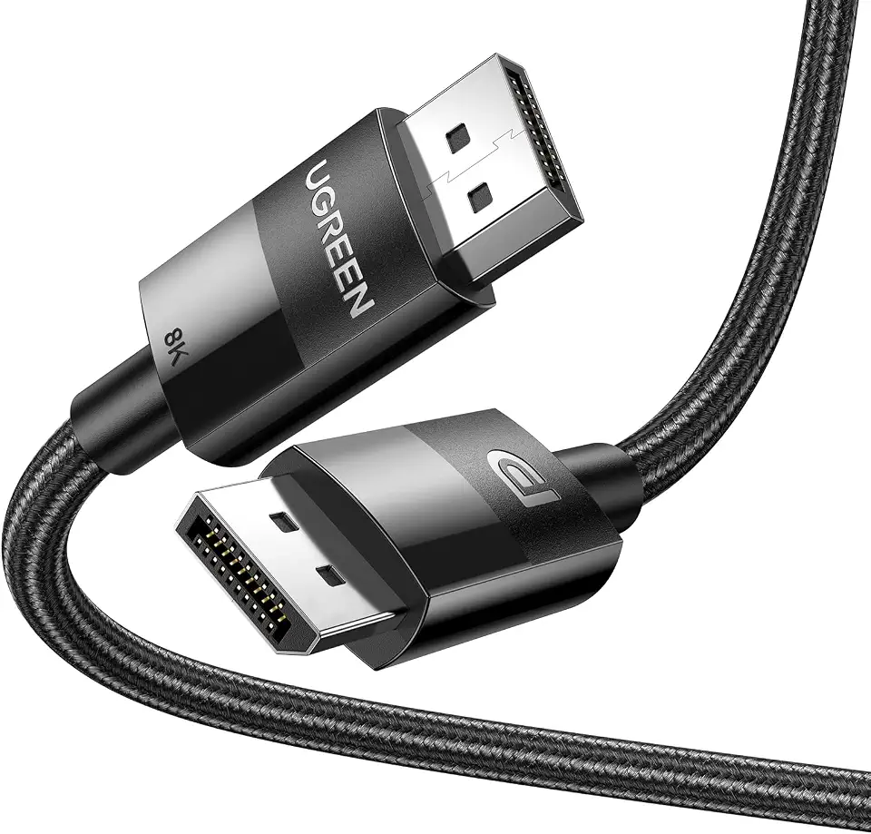 Ugreen 8K Displayport 1.4 Cable 5M, DP to DP Nylon Braided Support 8K@60Hz, 4K@240Hz, FreeSync, G-Sync 32.4Gbps HDR HDCP Gaming Monitor Cord for Laptop PC TV