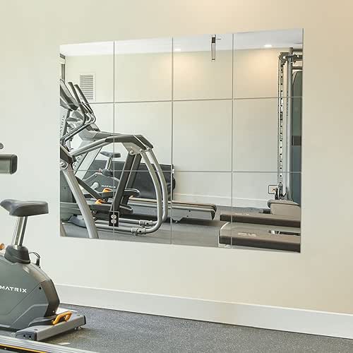 Ruomeng Home Gym Mirrors 12 Inch x 12Pcs Wall Mounted