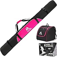 Vista 9 de Bolsa de esquí y bolsa para botas de esquí, bolsa de esquí acolchada combinada para viajes aéreos, bolsa de botas de esquí a prueba de agua