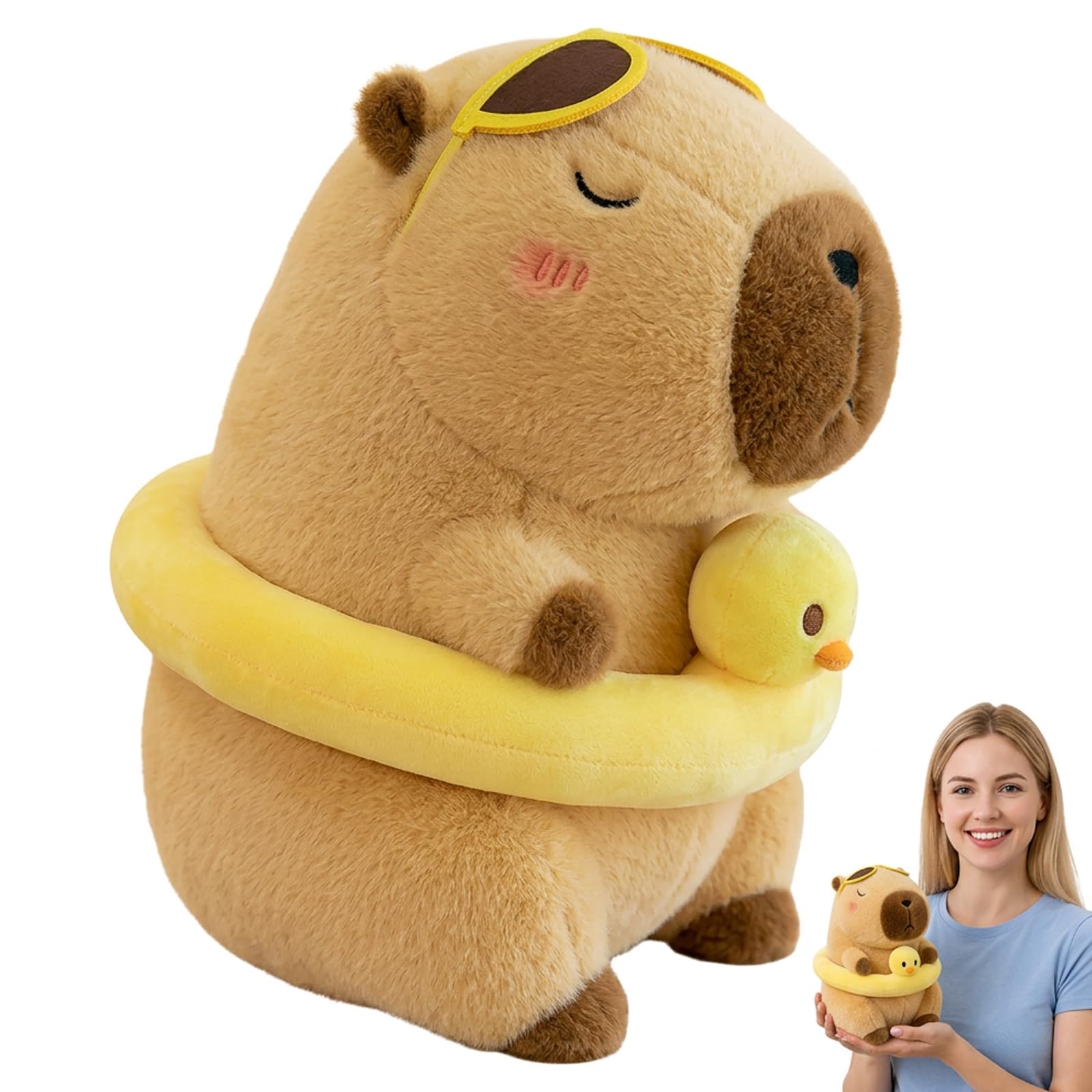 XcnPer Cute Capybara Plush Toy 25CM, Soft Capybara Teddy Stuffed Animal Plushie, Kawaii Capybara Squishy Pillow Doll, Cozy Capybara Toys Gift and Room Decor