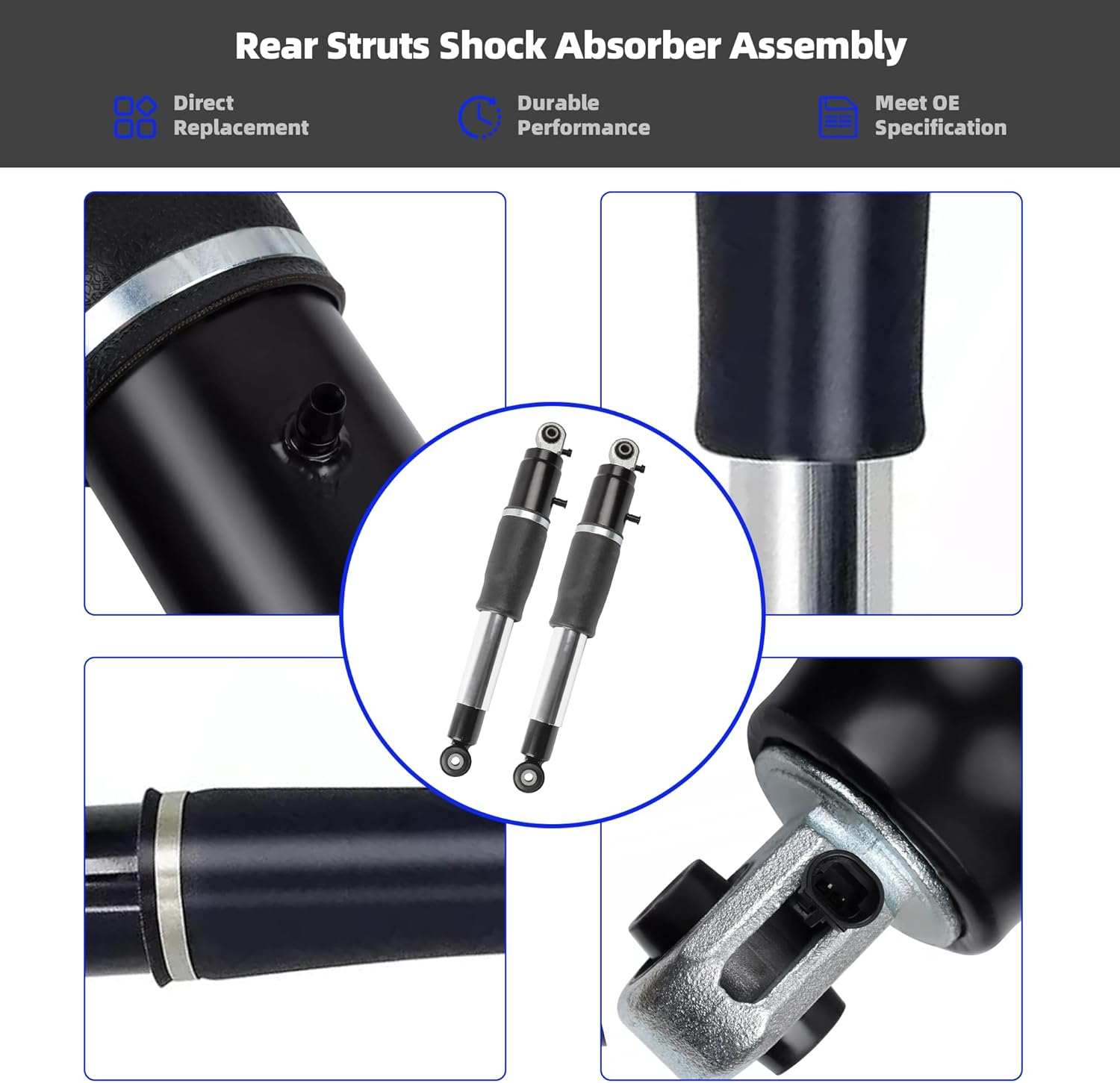 2Pcs Rear Struts Shock Absorber Assembly Compatible with Cadillac Escalade, Chevy Suburban Tahoe, GMC Yukon Sierra 1500 2007-2014 Replaces# 19302786 23487280 5801091