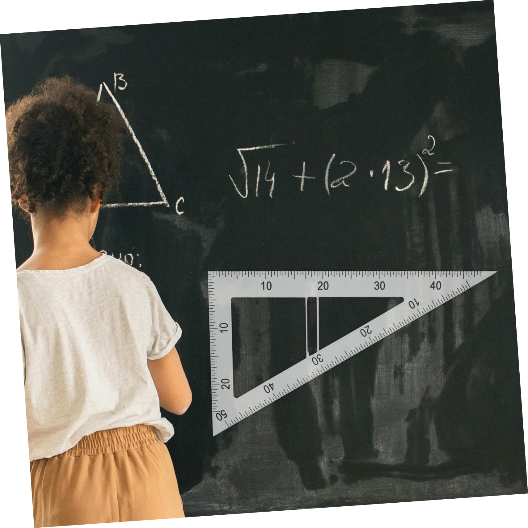 HOMSFOU Multifunktionales Magnetisches Dreieckslineal mit 60-Grad Winkelmesser aus ABS für Mathematikunterricht und Präzises Zeichnen magnetischen Oberflächen