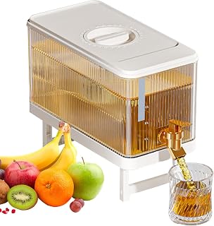 De para Frigorífico - Recipiente De De Vidrio Grande De 4,5 L con Grifo Y Filtro, De Agua Sin BPA con Soporte Estable, Práctico Recipiente De para