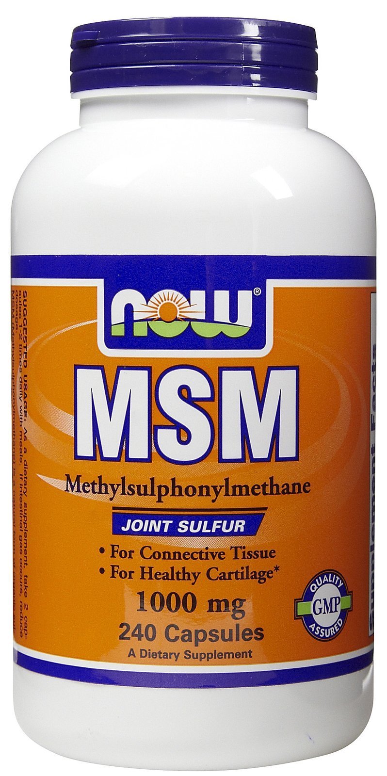 NOW Foods MSM Methylsulphonylmethane, 1000mg - 240 vcaps