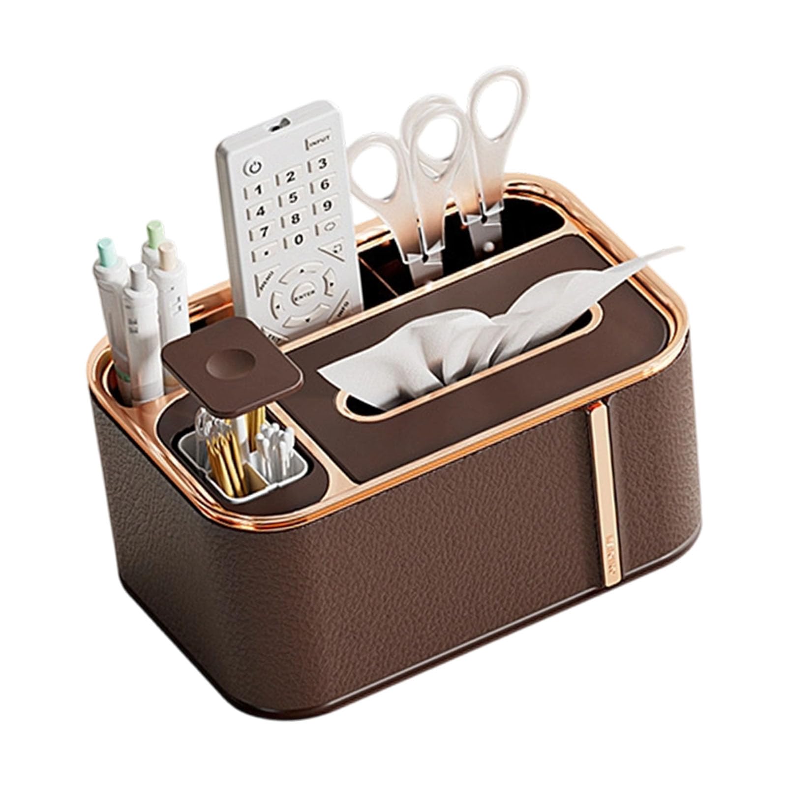Elnwnnkc Modern Tissue Dispenser Organiser with Storage Compartment for Living Room and Bedroom Remote Control Holder Multifunctional Tissue Box Nonslip Box