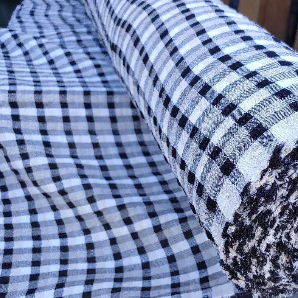 新品 asaucemeler gingham check アソースメレ Amazon.com: Blue Gingham Check Seersucker Linen Fabric | Durable