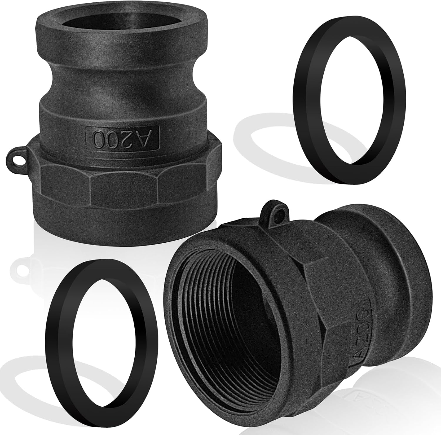 2PCS Cam lock Fittings Standard A Type Poly, 2 Inch Male Adapter x