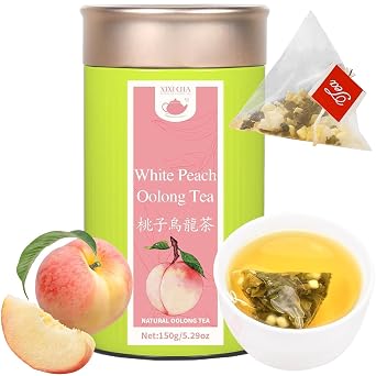 XIXICHA Oolong Tea Bags White Peach Oolong Tea Bags Peach Oolong Tea Bags Natural Sweet Peach Aroma High Mountain Oolong Tea Bags Oolong Tea 5.3oz/150g 40bags