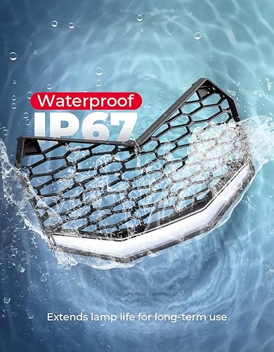 Miniatura 4 de KEMIMOTO Parrilla de malla para parachoques delantero X3, parrilla delantera actualizada con barra de luz LED compatible con Can-Am Maverick X3 Max