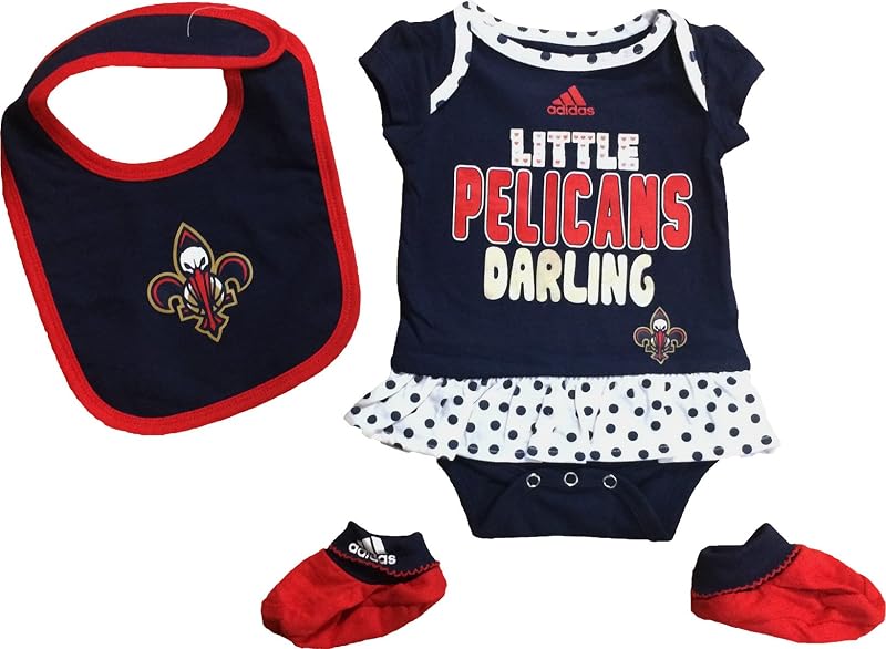 New Orleans Pelicans Adidas"Little Sweet" Conjunto de babero y botín para recién nacido