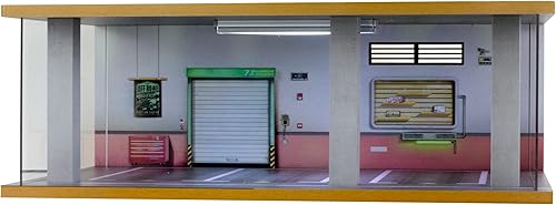 Miniatura 3 de Vitrina de diorama de coche fundido a presión a escala 124 con cubierta acrílica transparente e iluminación LED para modelos de automóviles fundidos