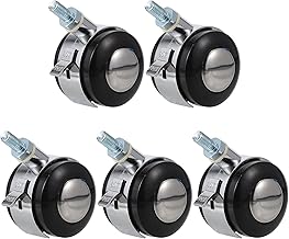 Yardwe Jogos De Computador 5 PCS 2. Rodas Do Rodízio 5| Pequeno Perfil Baixo Placa Rodízio Com Freio de Bloqueio& 360 ° Rodízio de Rodas para Carro Armário Mesa Móveis Para Escritório