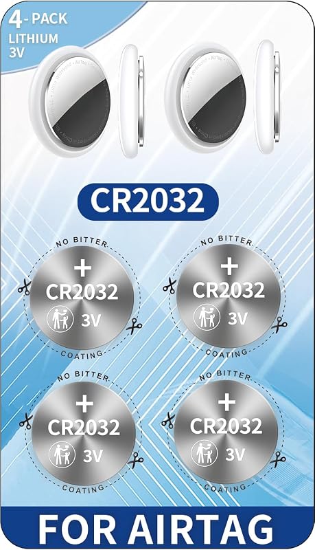 Bateria CR2032 de lítio para Apple AirTag KKNCO, kit com 4 unidades