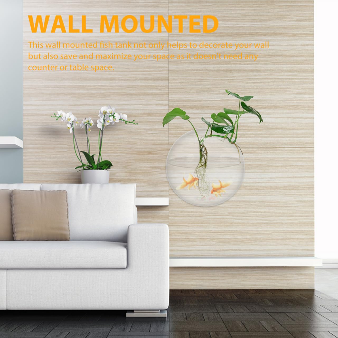 iplusmile Wand-Aquarium Aus Acryl 9.06In Transparent Hängendes Fischglas Fischbecken Für Wandmontage Raum- Und Platzsparende Heimdekoration Mit Klarem Design Für Fische Und Wasserpflanzen