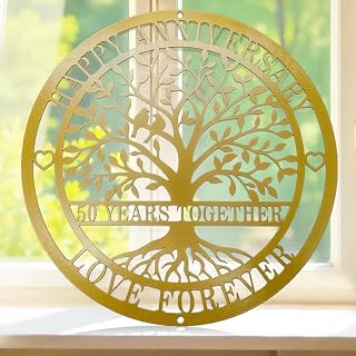 12'' 50th Anniversary Wedding Gifts for Couple, Parents, Friends,Happy 50th Anniversary Wedding Gifts, Golden Anniversary Decorations