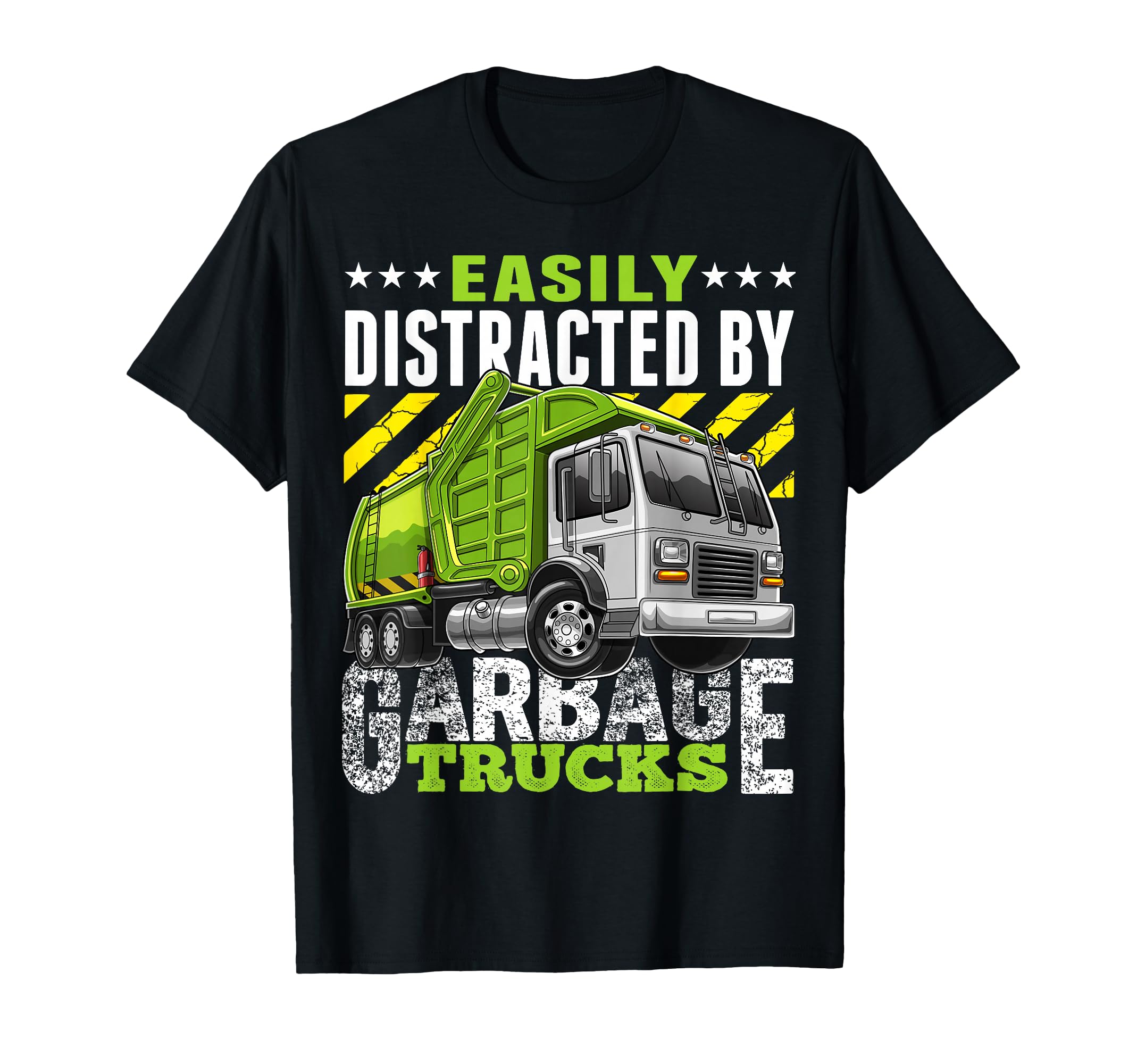 Easily Distracted by Garbage Trucks Funny Gift for Boys T-Shirt