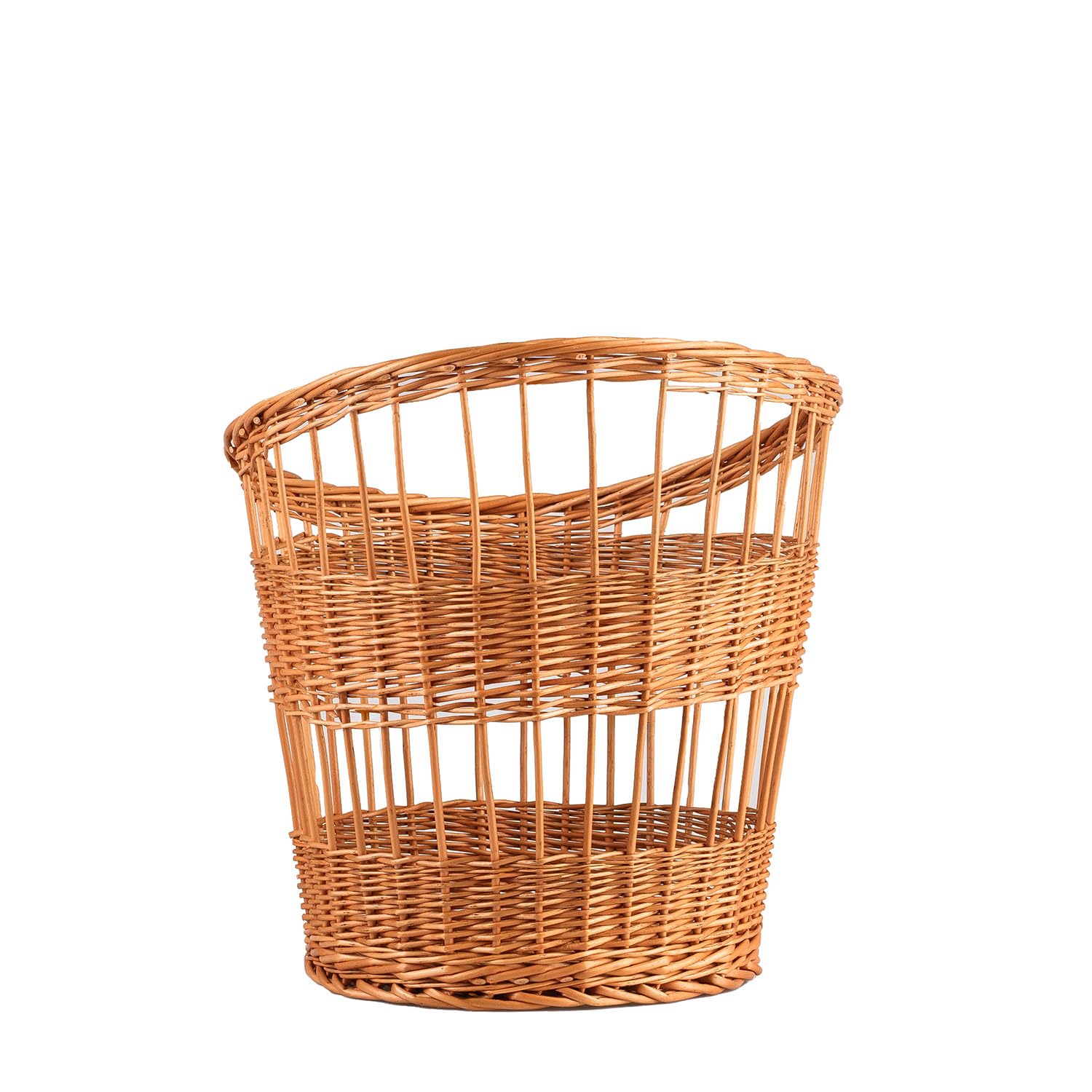 Juego de 2 cestas de mimbre, cesta de panadería, cesta de pan, cesta para servir, soporte para pan, panera de mimbre natural (perforado)