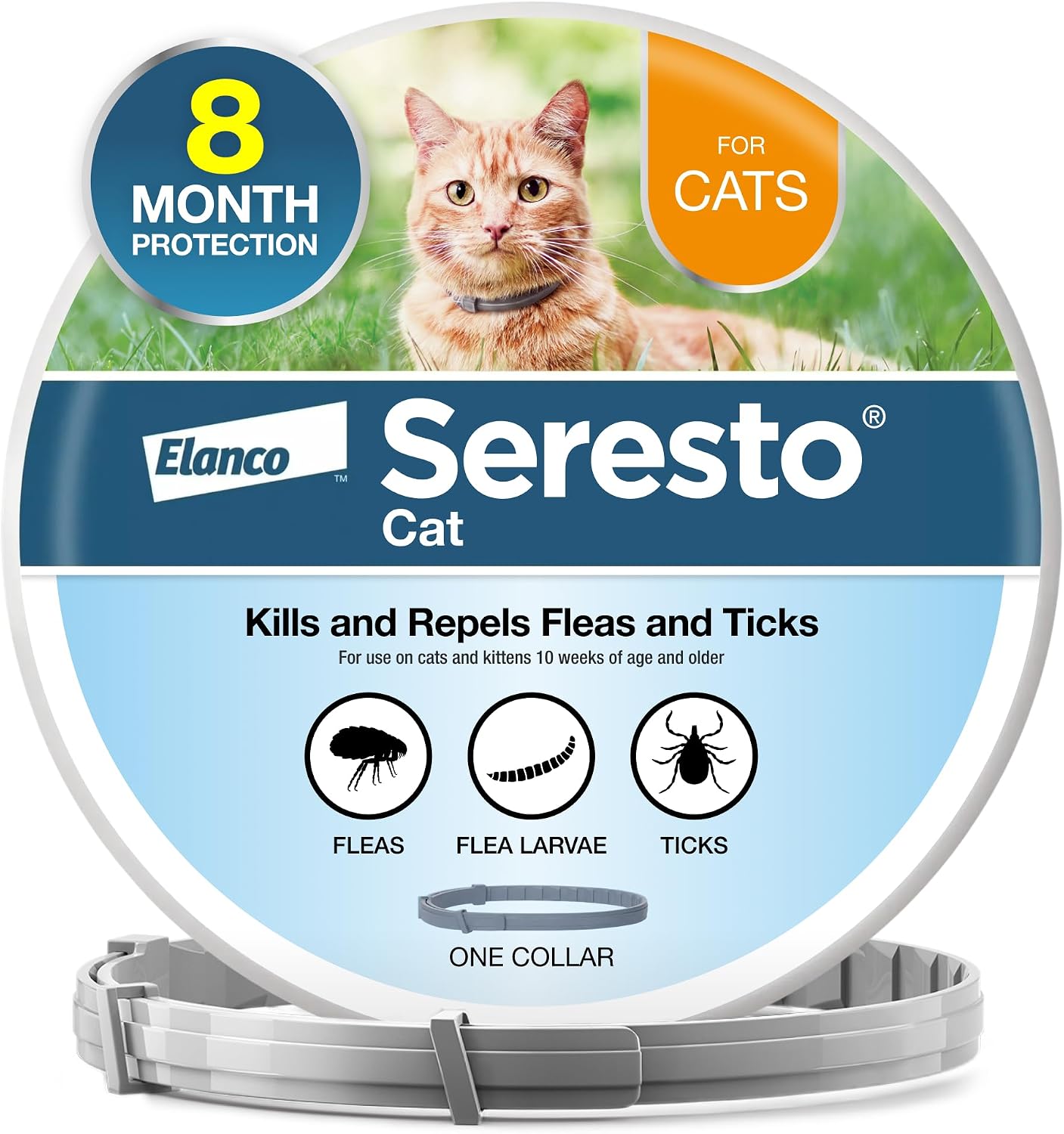 Seresto Cat Vet-Recommended Flea & Tick Treatment & Prevention Collar for Cats | 8 Months Protection
