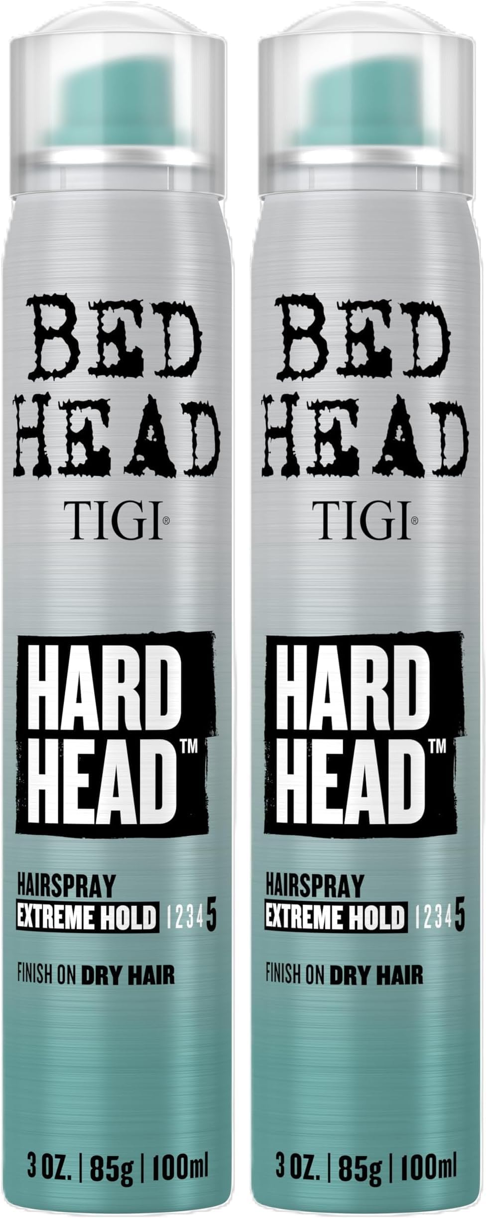 TIGI Bed Head Hard Head Hair Spray –Travel Size Hair Spray, Extra Strong Hold for All Day Style and All Hair Types, 3 oz, 2 Pack
