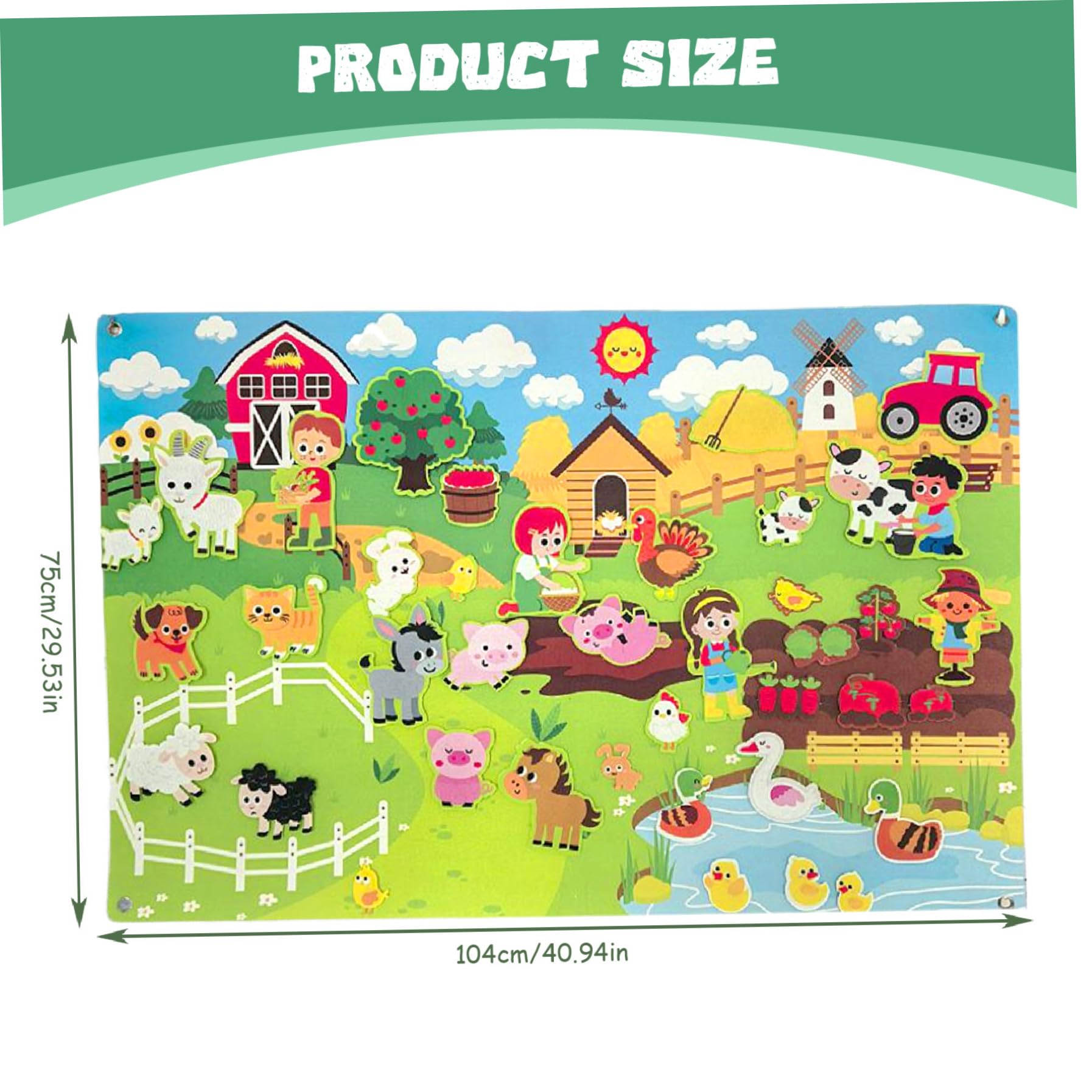 1 juego de tableros de fieltro, juegos de cuentos, tablero de fieltro de animales de granja de 41x30 pulgadas para niños pequeños, actividades de pared de aprendizaje temprano para niños pequeños