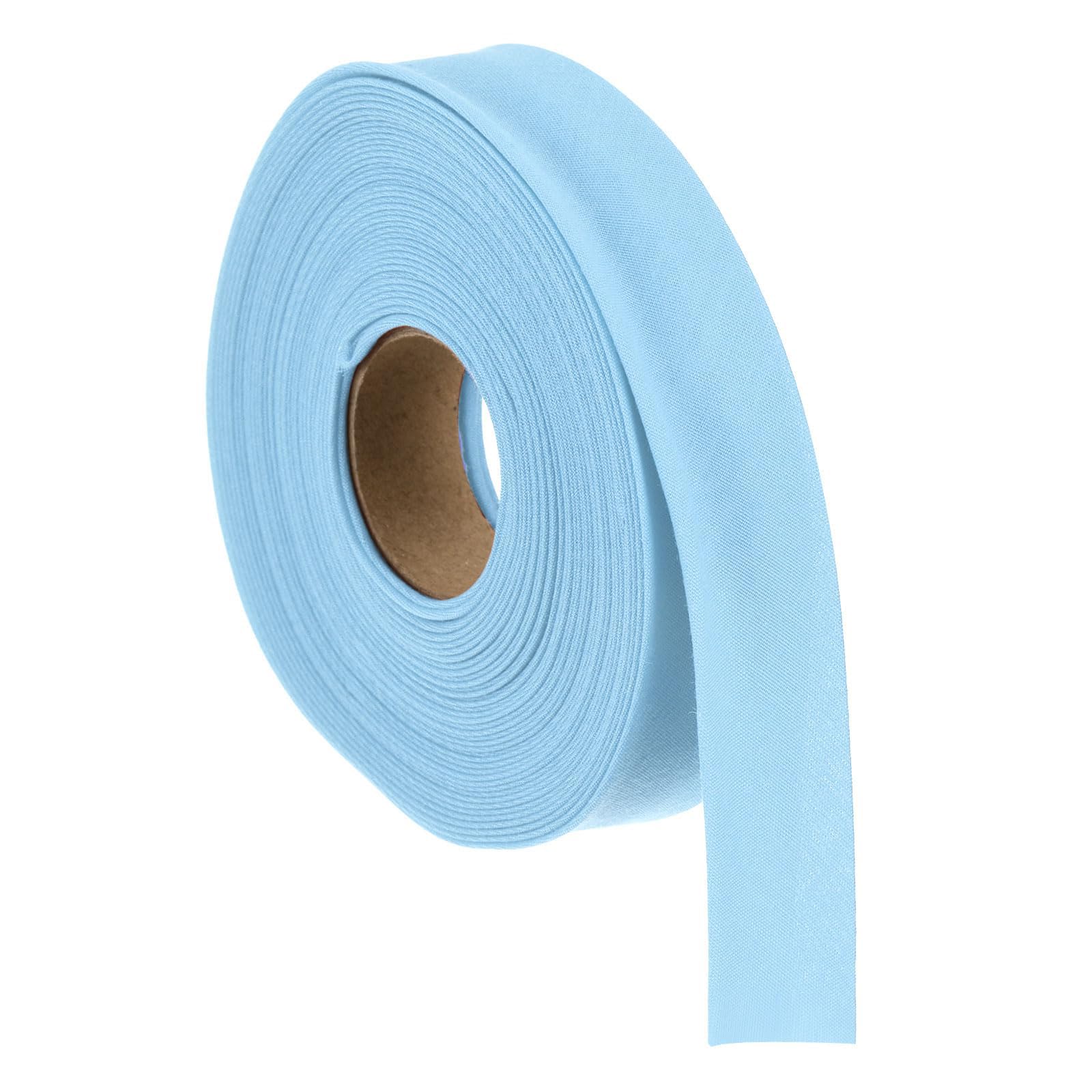 Unifizz 1 Inch Double Fold Bias Binding Tape Polyester Cotton Wide Bias Tape for Sewing, Hemming, Quilting and Craft Edging (10 Yards, Light Blue)