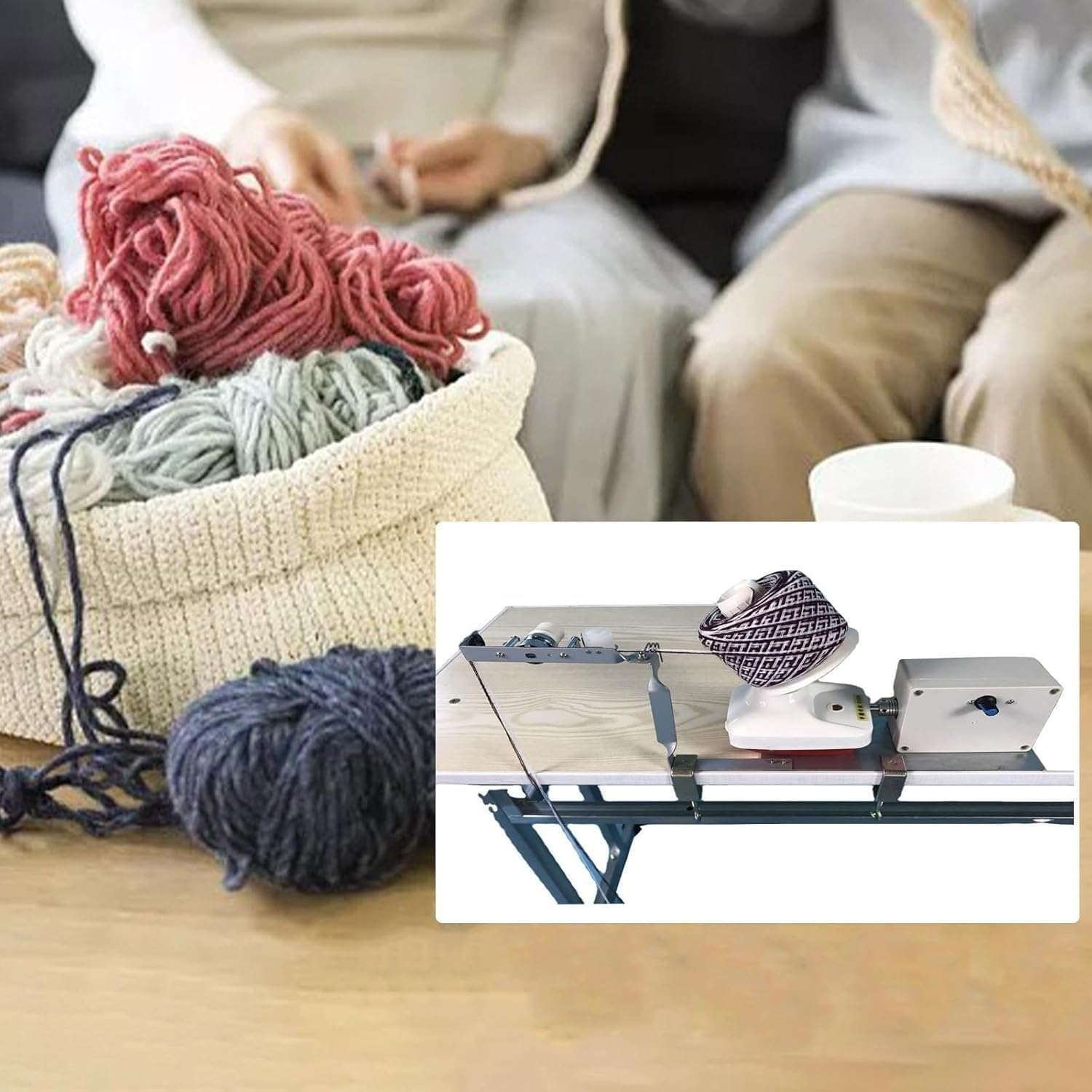 Electric Spinning Wheel, Electric Fiber Spinner, 150G / 500G Winding Capacity, for Metal Yarn, Wool, Thread, Nylon Yarn, Multi-Layer Yarn Combination