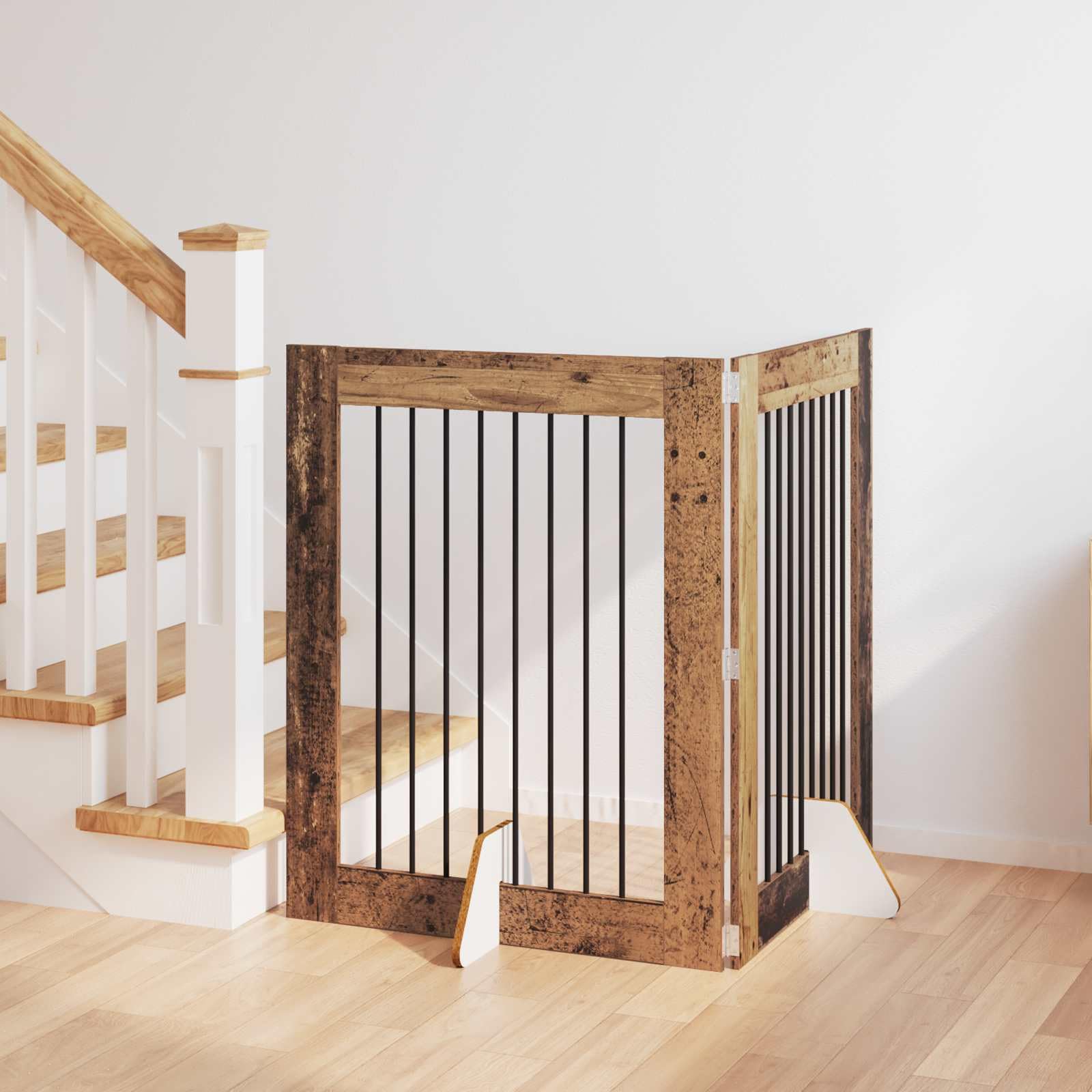 Clôture pour chien en acier galvanisé pliable avec portillon rectangulaire intérieur pour salon