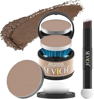 SEVICH Magnetic Replaceable Hairline Powder & Root Touch-Up for Sparse Hairlines & Gray Coverage, Quick Hair Color Repair, Waterproof & Sweat-Proof, With Double-Ended Brush (Light Brown)