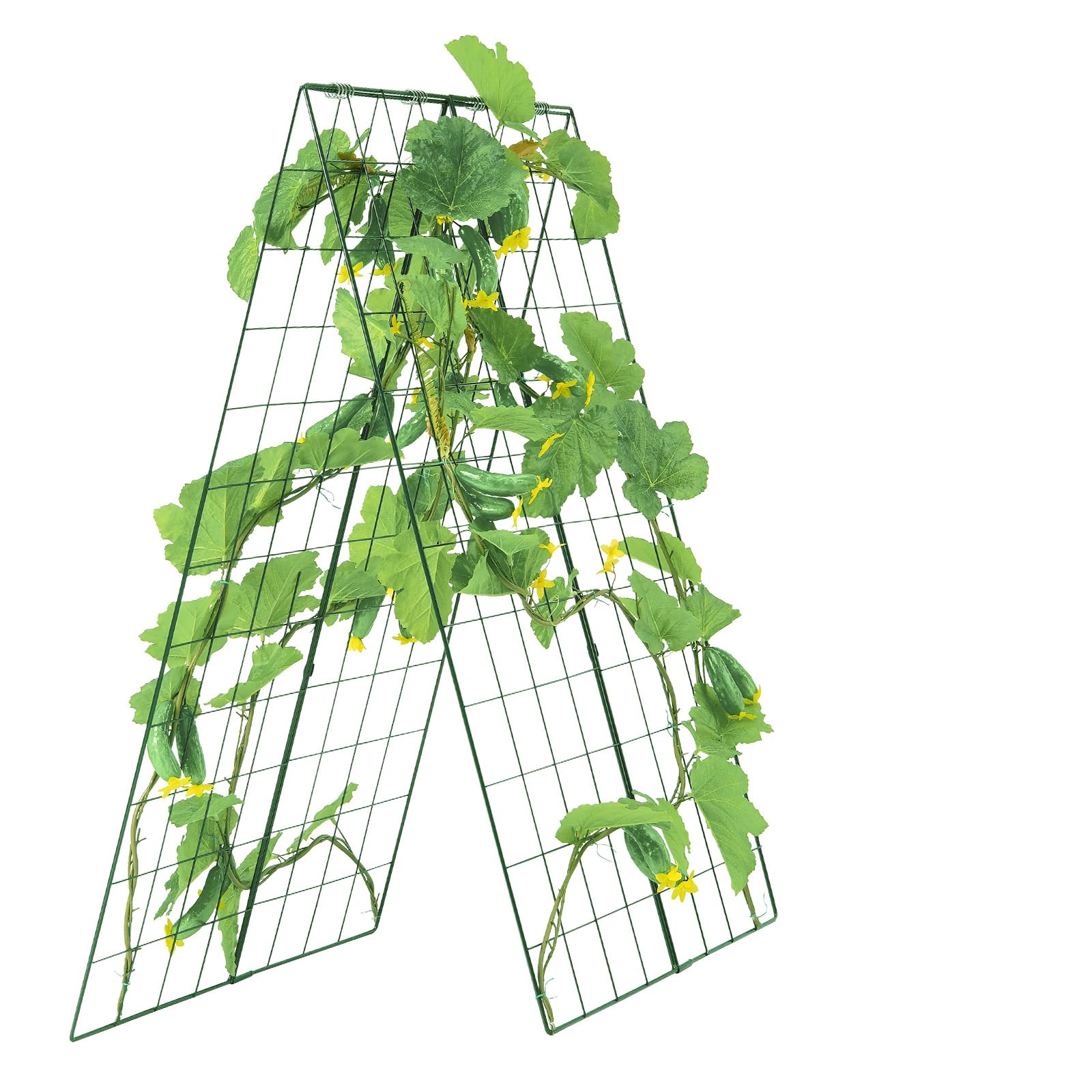 VEVOR Treillis de Concombre pour Plantes grimpantes, Treillis de Jardin Pliable en métal pour lit surélevé, avec Pinces pour Plantes, Support de Plantes, pour tomates, courges, légumes, 117 x 84 cm