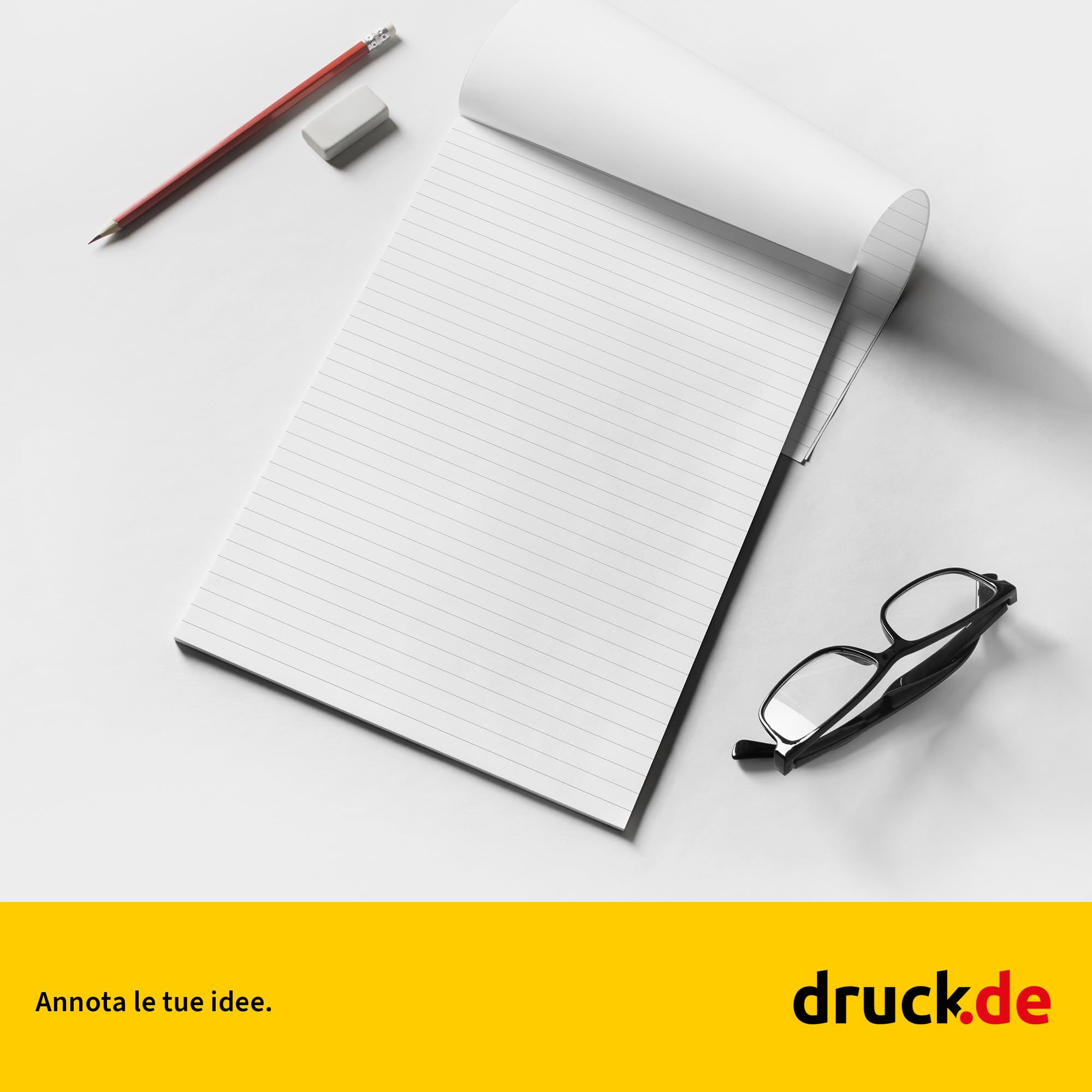 druck.de Set di quaderni A4 a righe, 20 blocchi, 50 pagine per blocco | Set di quaderni A4 a righe, 20 blocchi, 50 pagine per blocco, A4