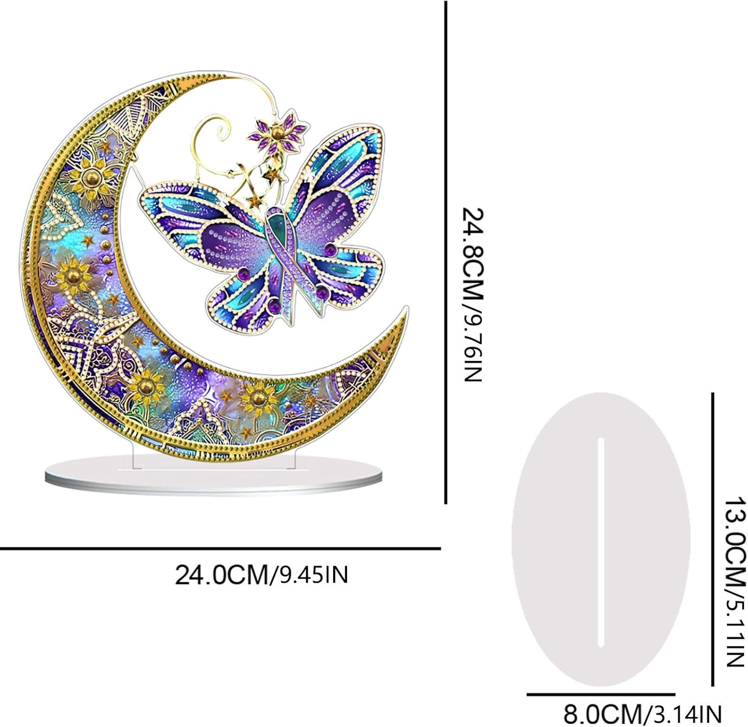 ARTopet 4Pcs DIY Diamond Desktop Ornament Special Shaped Crystal Diamond Art Painting Tabletop Ornaments Double Sided Pattern Single Sided Diamond Home Decor