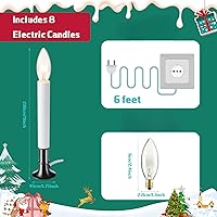 Vista 3 de Hortsun 8 velas eléctricas para ventana con base chapada en peltre, sensor de luz para ventana, gira con encendido/apagado automático