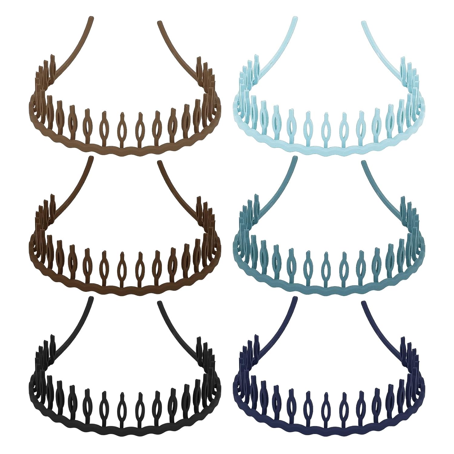Jaciya Headbands for Glasses Wearers Thin Headbands for Women Square Plastic Sunglasses Headband with Teeth-Type 1