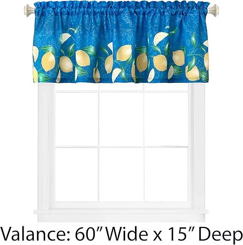 Miniatura 6 de Newbridge Mantel mediterráneo de tela con estampado de cáscara de limón para interiores y exteriores, diseño francés de limón azul provenza y