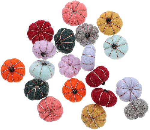 ibasenice 20 calabazas de fieltro para otoño, bola de fieltro, calabaza, hecha a mano, calabaza, decoración de calabaza, bolas de fieltro,