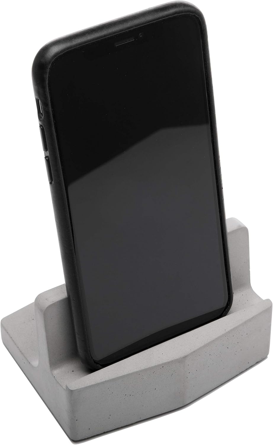 Modern Concrete Decorative Desk Accessory Multi-Use Stand, Holder, Charging Station Cell Phone Cradle. Perfect Office Accessory as a Business Card Holder/Gray Pure Concrete - Made in Denmark