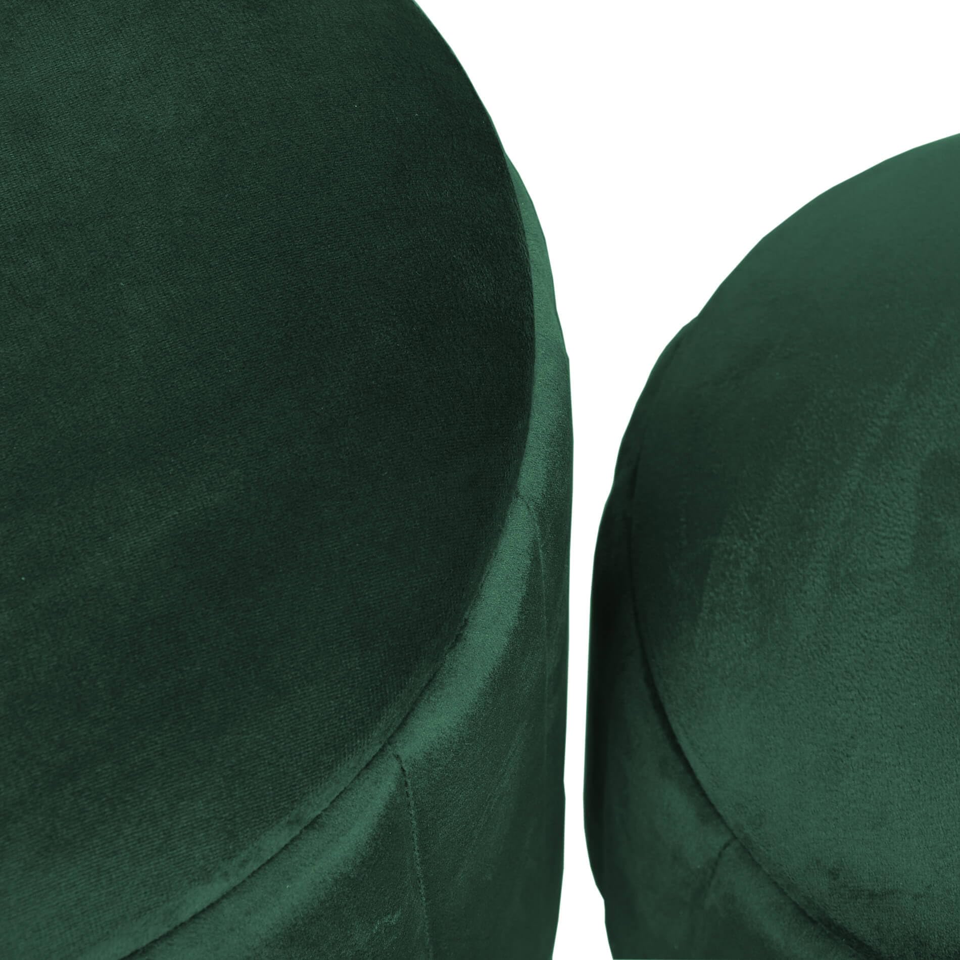 Rebecca Mobili Lot de 2 Poufs en Velours, Tabouret, Vert, MDF Fer, avec Rangement, pour Salon Chambre À Coucher - Dimensions HxLxP : 44 x 35 x 35 cm - Art. RE6834