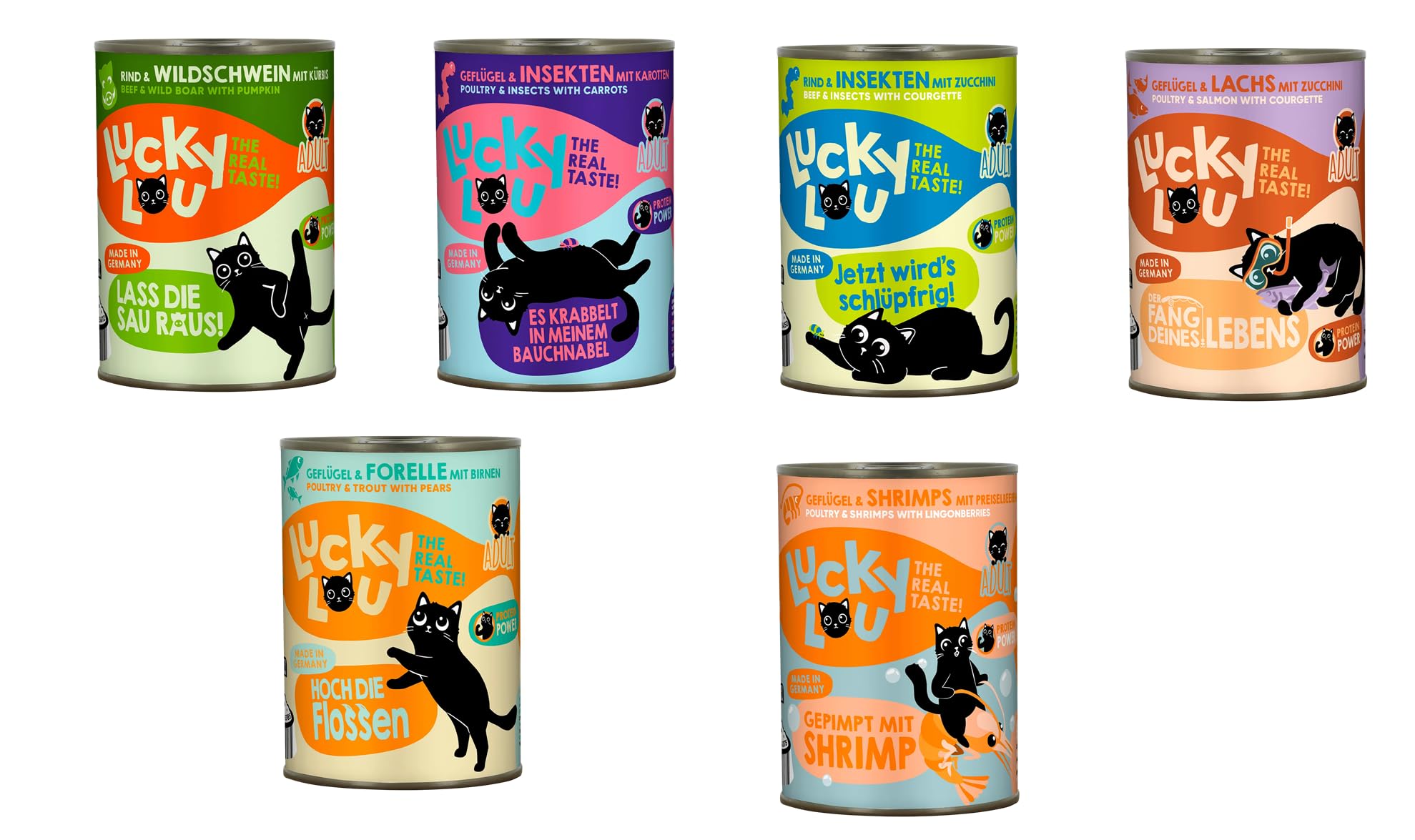 Lucky Lou 400 g Mix Paket Nr. 2 30 x 400 g Katzenfutter nass garantierter 5 Sorten Mix