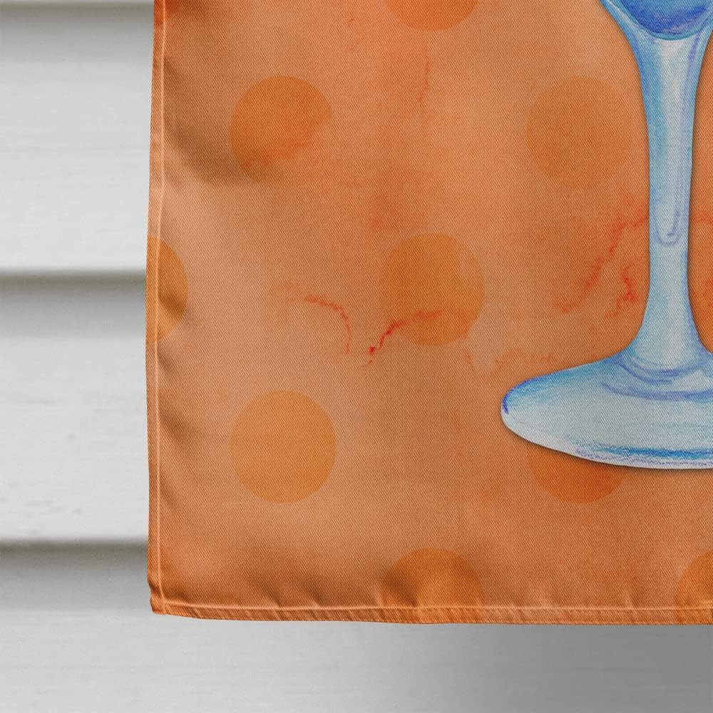 Caroline's Treasures BB8233CHF Summer Cocktail Orange Polkadot House Flag Large Porch Sleeve Pole Decorative Outside Yard Banner Artwork Wall Hanging, Polyester, House Size, Multicolor