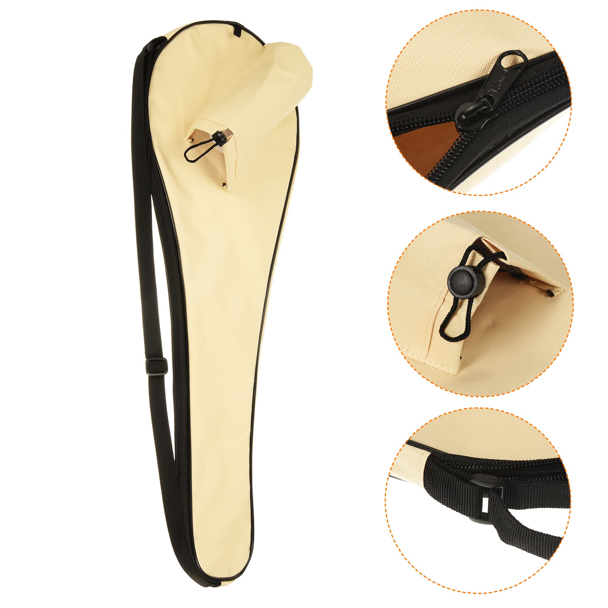 PATIKIL Bádminton Raqueta Cubierta, Raqueta Bolsa Pádel Transporte Bolsa con Ajustable Bandolera Correa Ligera Impermeable, Beige