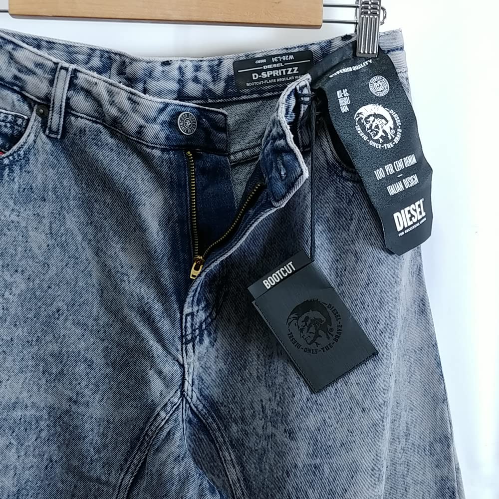 DIESEL D-SPRITZZ ブラックワイドレッグデニムパンツ DIESEL ボリュームワイドフレアデニムパンツ D-SPRITZZ - メルカリ