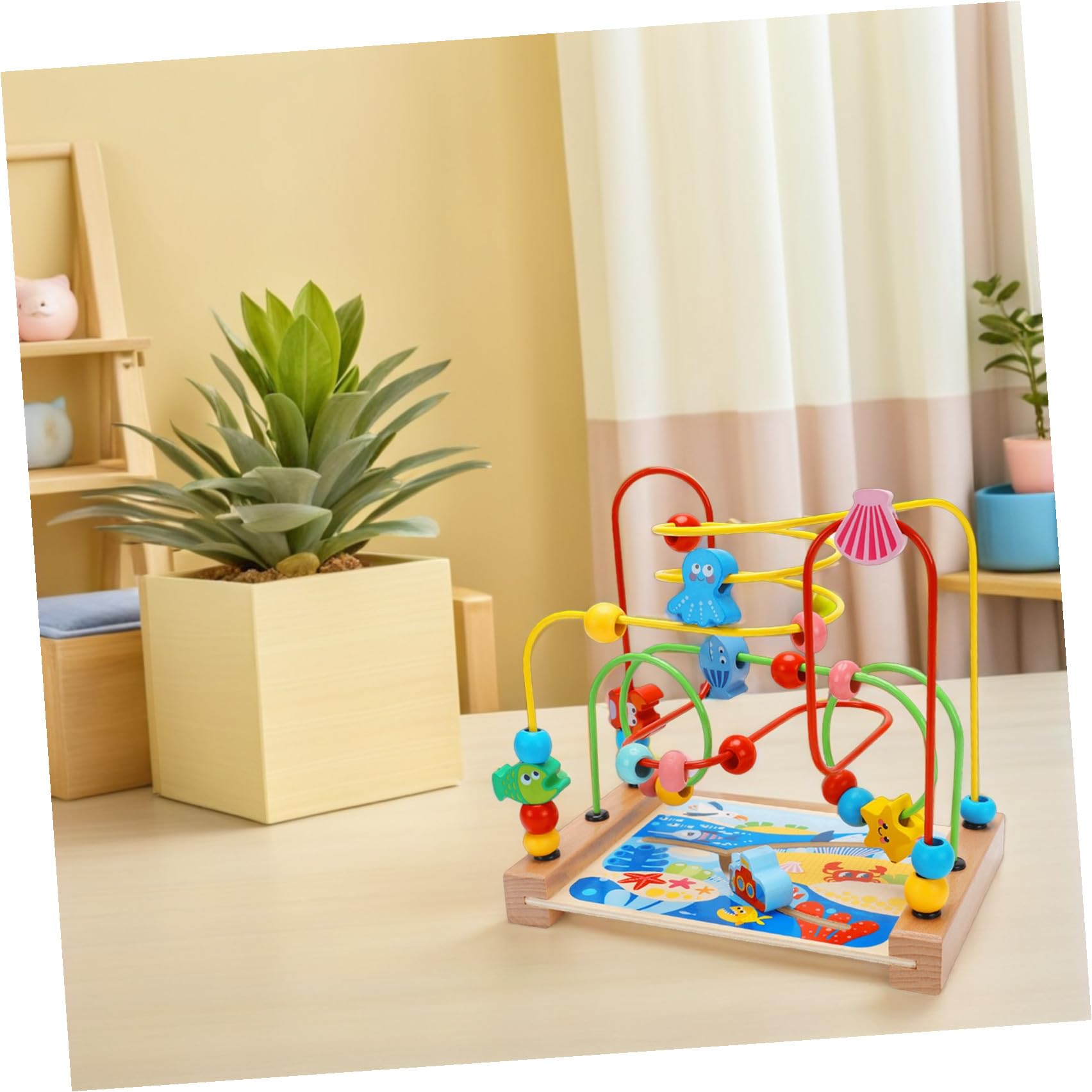 BESPORTBLE Giocattolo Cognitivo Bambini Labirinto Perline 1 Pz Legno