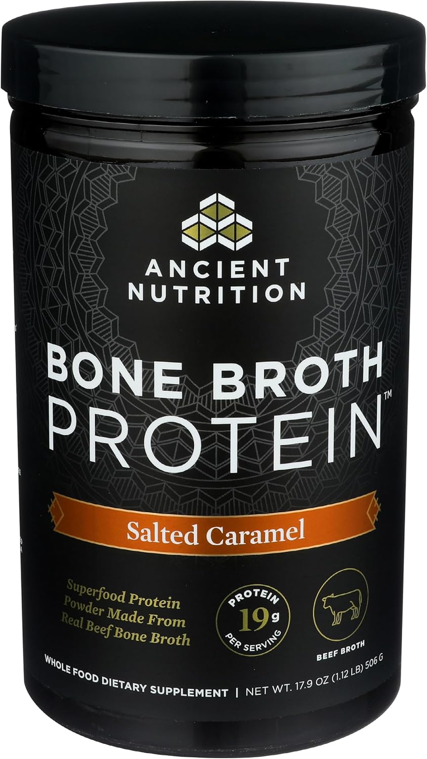 Ancient Nutrition Bone Broth Protein Powder, Salted Caramel, 19g Protein per Serving, Beef, Supports Healthy Skin, Gut Health, Joint Supplement, Gluten Free, Paleo and Keto Friendly, 20 Servings - Image 4
