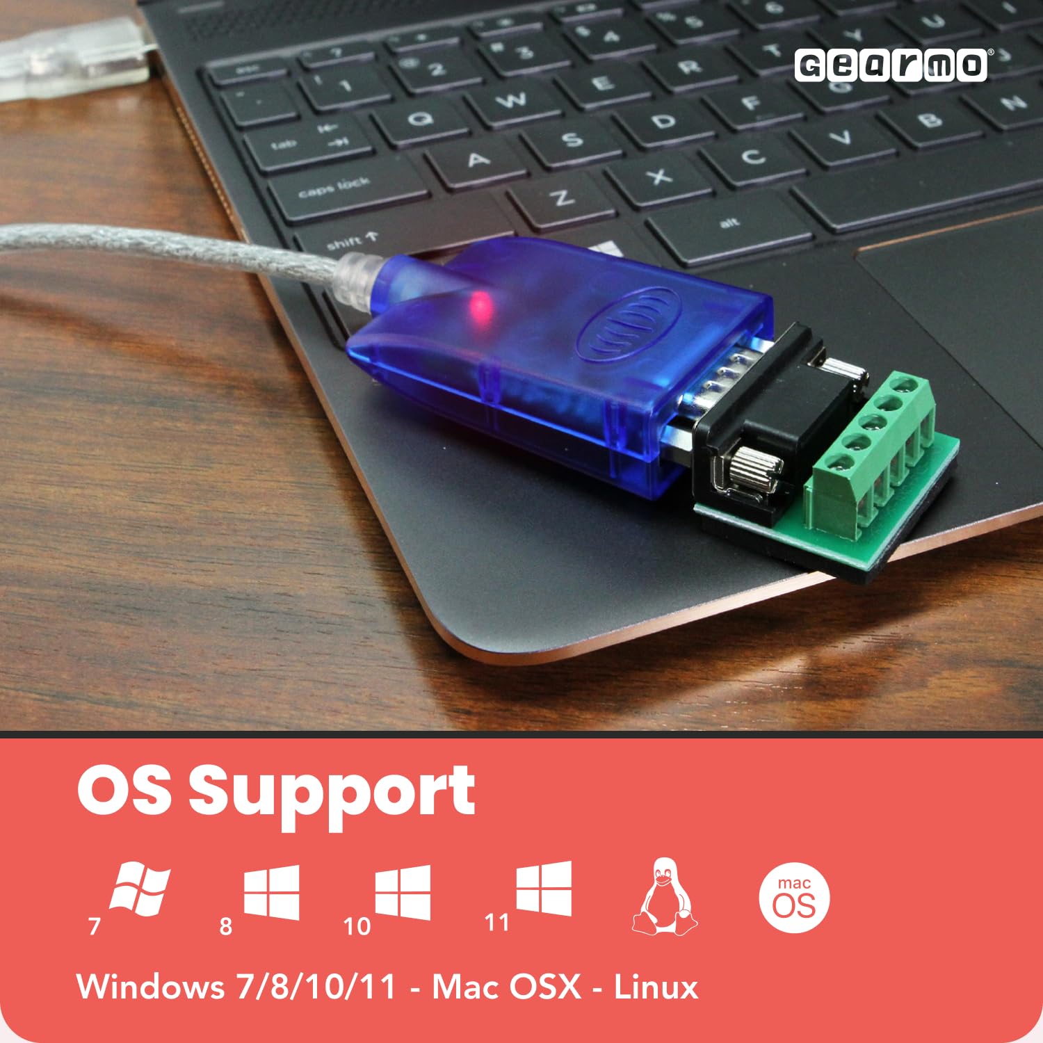 GearMo® Pro 1,52 m USB a RS485 / RS422 FTDI Chip