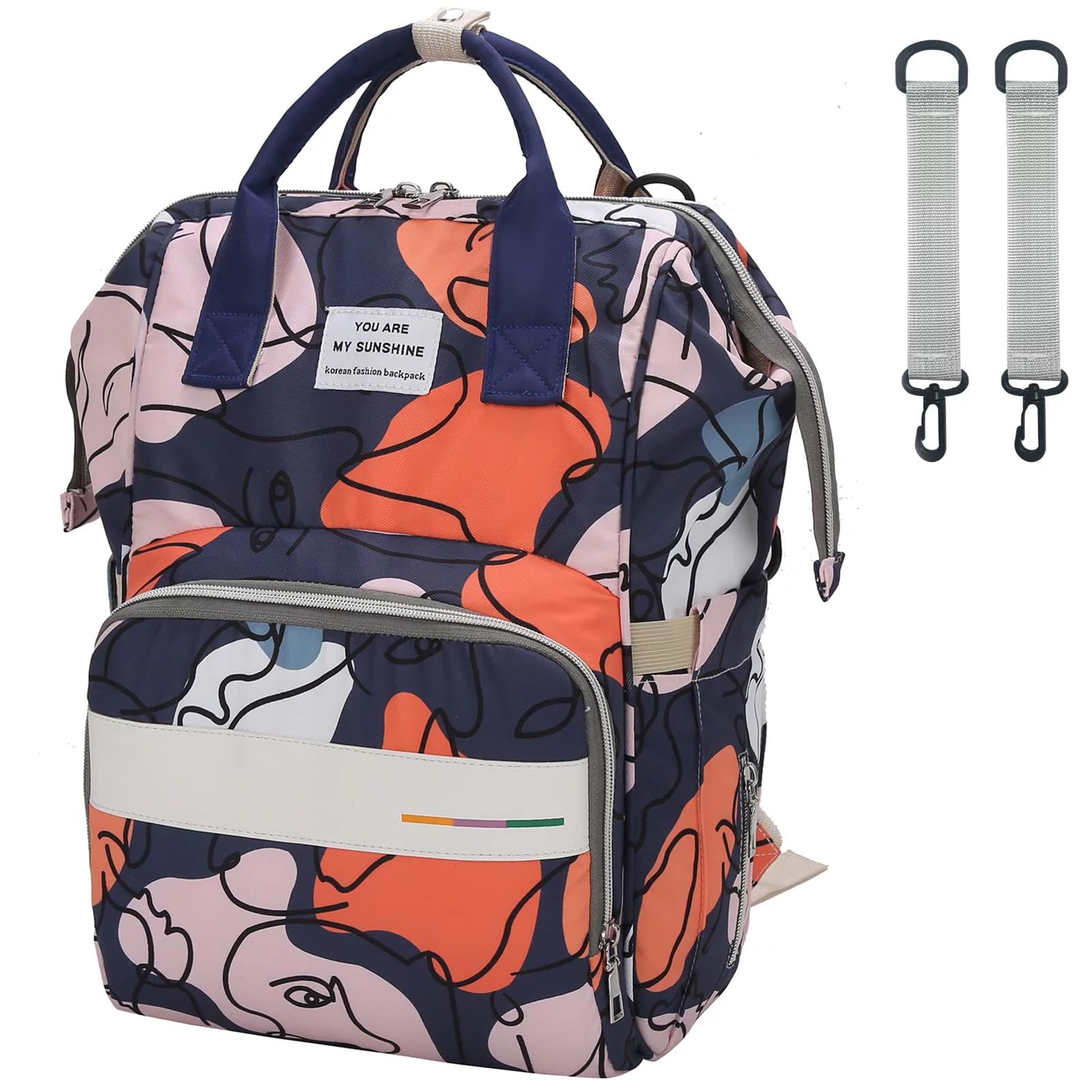 House of Quirk Baby Diaper Bag Maternity Backpack (Blue Abstract) (B0C9V298RP) Amazon Price History, Amazon Price Tracker