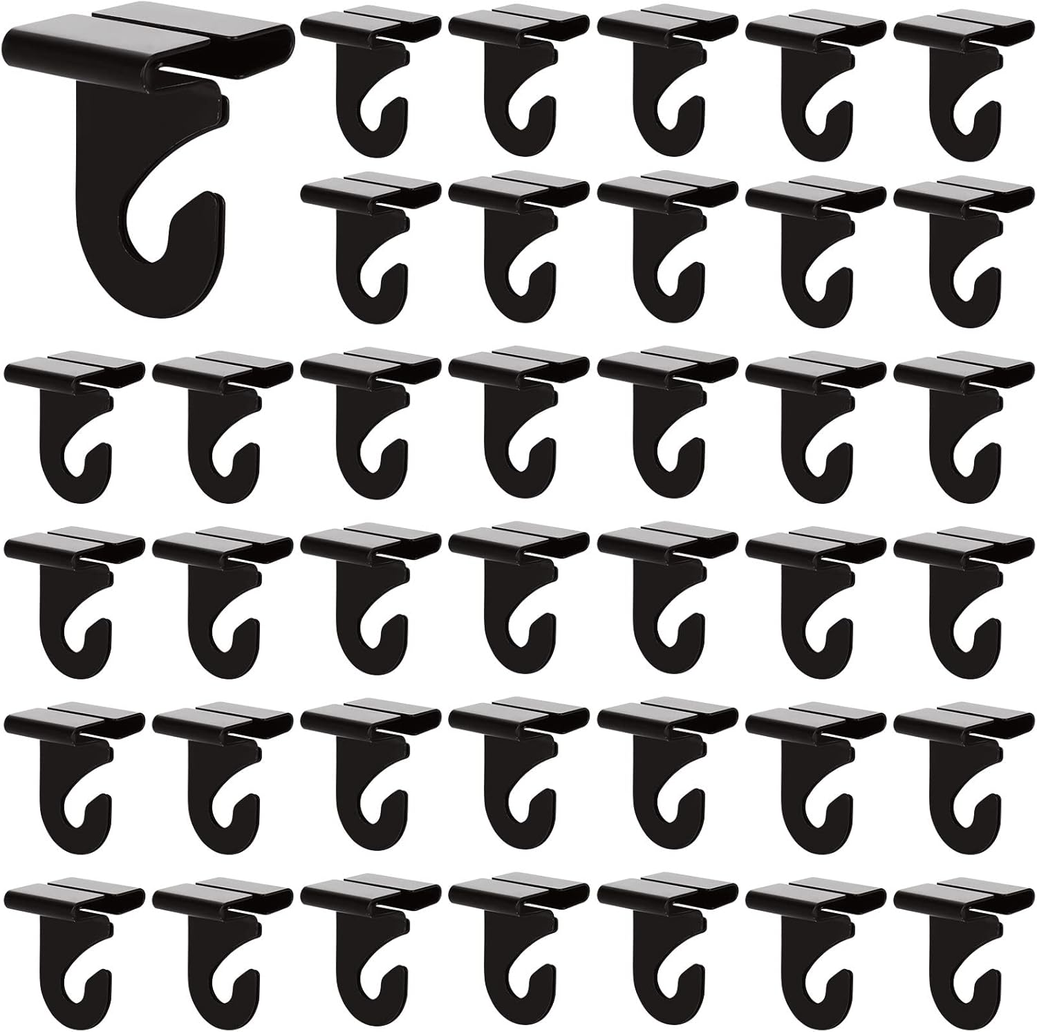 100 Pieces Metal Drop Ceiling Hooks, Right and Left Black Ceiling Hooks T-Bar Track Clip for Hanging Plants & Decorations, 20lbs Capacity Suspended Ceiling Hanger for Classrooms Offices