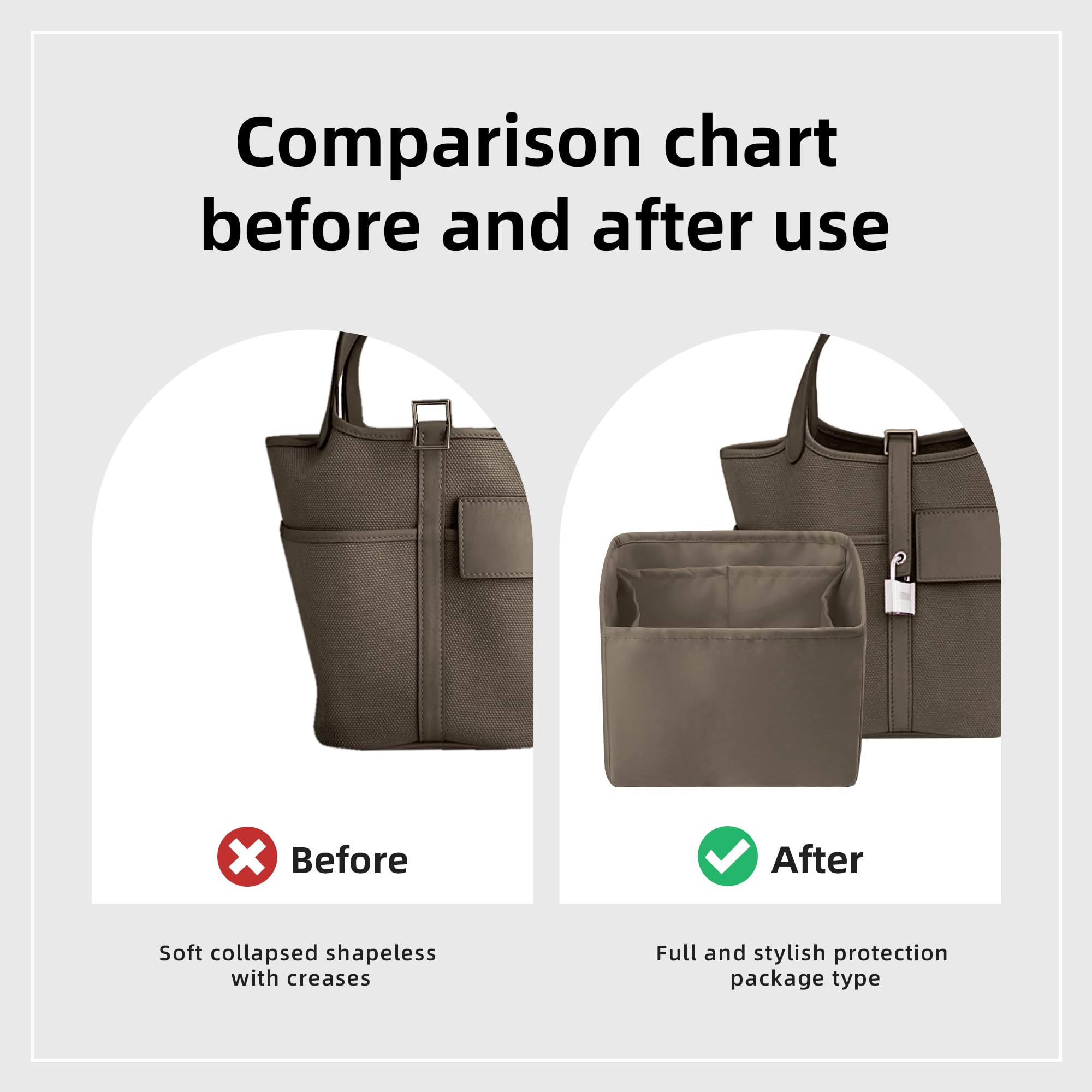 DGAZ Organizador de Bolso para Cargo Picotin 18, Bolso Interior, Etoupe