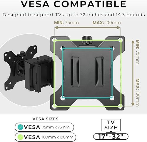 Miniatura 7 de CondoMounts ZeboZap ZZTVS2011 - Soporte de poste VESA universal con placa VESA extraíble de 2.953 in y 3.937 in | Soporte de poste sin taladrar | Se